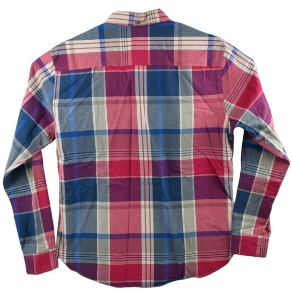 Aeropostle Mens Large Button Down Blue Plaid Cotton Long Sleeve Shirt - Picture 6 of 6